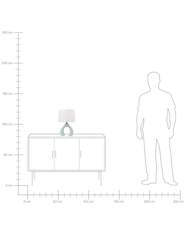Bordlampe Lysegrønn Keramikk Lampeskjerm i lin Minimalistisk design Belysning Dekorativ Nattlampe