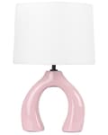 Miniatyrbilde 1 av 9: Bordlampe Oransje Keramikk Lampeskjerm i lin Minimalistisk design Belysning Dekorativ Nattlampe