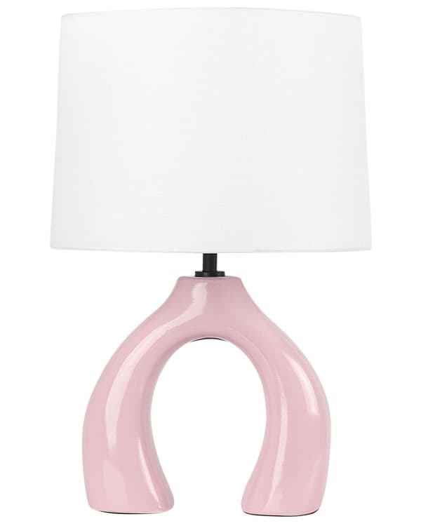 Bordlampe Oransje Keramikk Lampeskjerm i lin Minimalistisk design Belysning Dekorativ Nattlampe