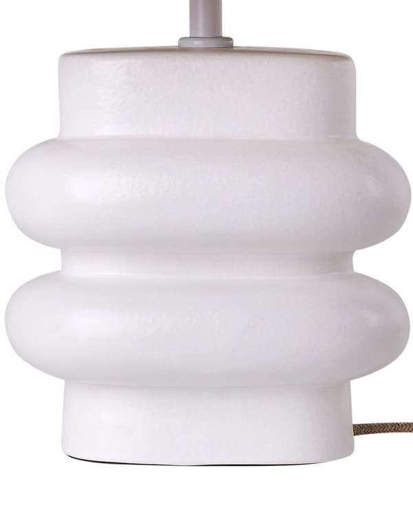 Bordlampe Hvit og naturkeramisk papirmasse med rektangulær skjerm Minimalistisk design