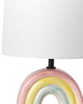 Miniatyrbilde 6 av 9: Bordlampe Flerfarget keramisk trommelformet skjerm i polyesterbomull Halvrund regnbuesokkel Minimalistisk design