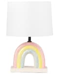 Miniatyrbilde 1 av 9: Bordlampe Flerfarget keramisk trommelformet skjerm i polyesterbomull Halvrund regnbuesokkel Minimalistisk design