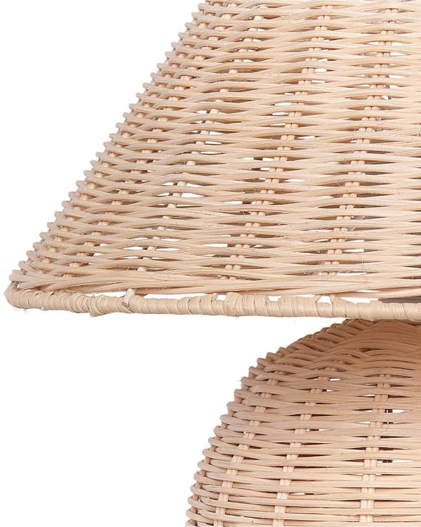 Bordlampe Rattan Naturlig sengebordslys Ambient Belysning Boho Stil Stue Soveværelse