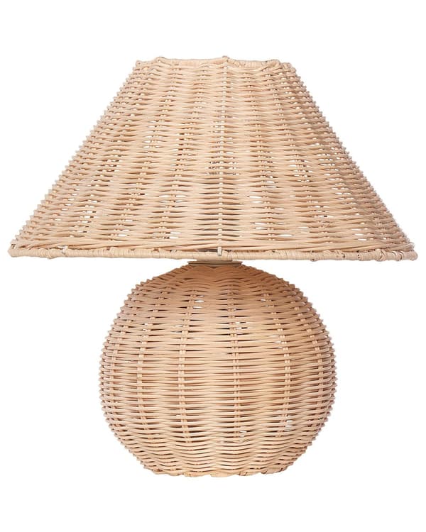 Bordlampe Rattan Naturlig sengebordslys Ambient Belysning Boho Stil Stue Soveværelse