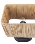 Miniatyrbillede 5 af 9: Bordlampe Orange keramikfod Tromleformet hørskærm Minimalistisk design