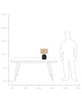 Miniatyrbillede 9 af 9: Bordlampe Orange keramikfod Tromleformet hørskærm Minimalistisk design