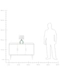 Miniatyrbillede 9 af 9: Bordlampe lysegrøn keramisk halvcirkelformet base polyester bomuldsskærm rund belysning til stue soveværelse