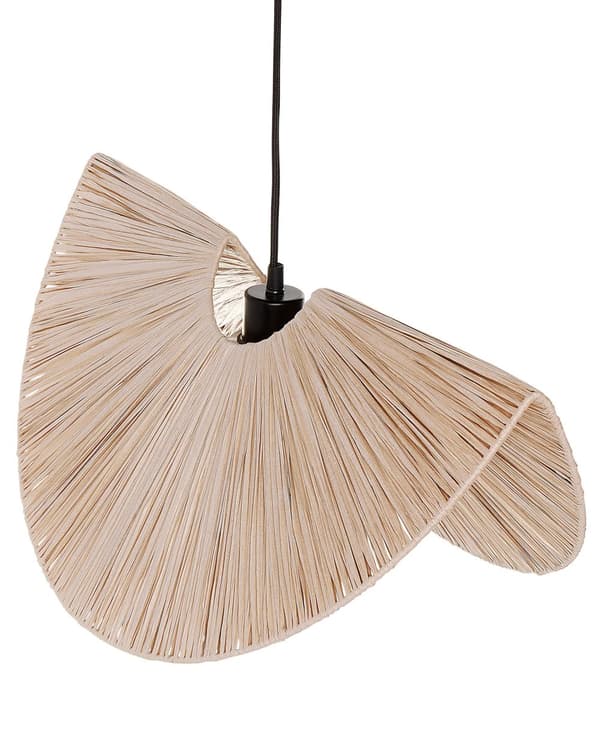 Pendel Lampe Naturpapir Tekstureret Skærm Japandi Naturlig Stil Jute Ledning
