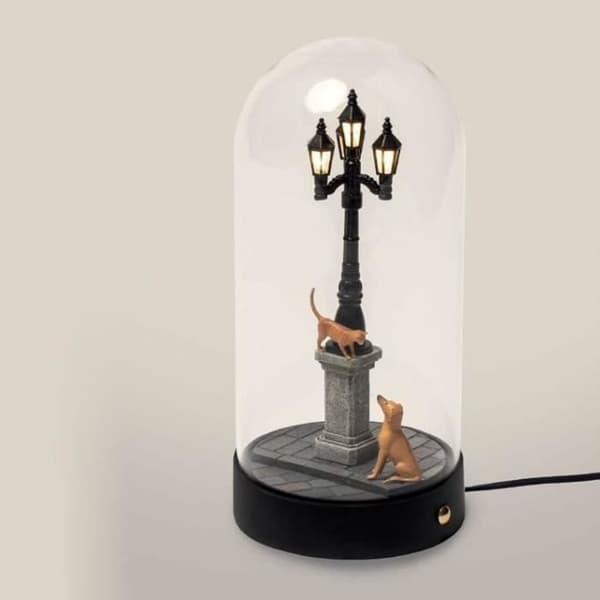 MY LITTLE EVENING-Dome bordslampa med golvlampa, hund och katt H23cm mörkgrå Seletti Ø 11,2cm / H 23cm / sladd