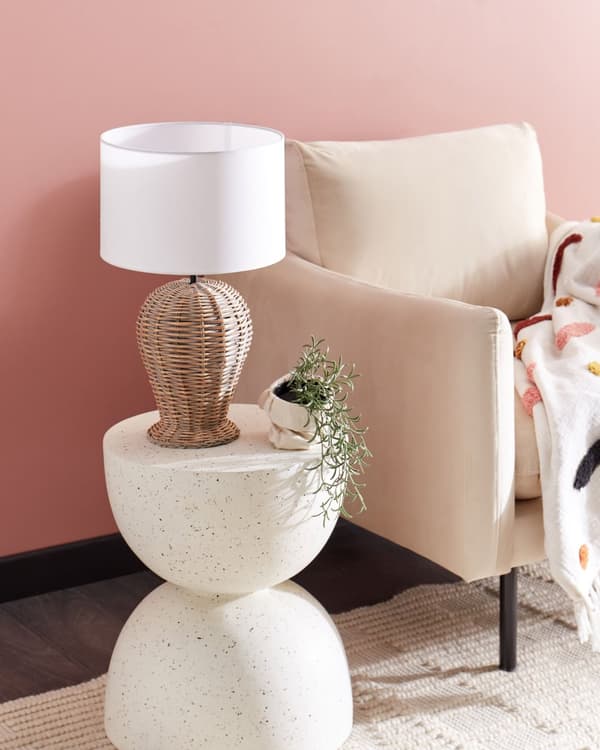 Bordlampe Rotting Lys 30 x 30 x 49 cm Stoffskjerm Stemningsfull belysning Bohemsk og rustikk stil Stue Soverom Nattlampe
