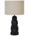 Miniatyrbilde 1 av 9: Bordlampe Svart Keramikk 30 x 30 x 51 cm Kjegleformet skjerm i beige Moderne design Belysning Stue Soverom Nattlampe