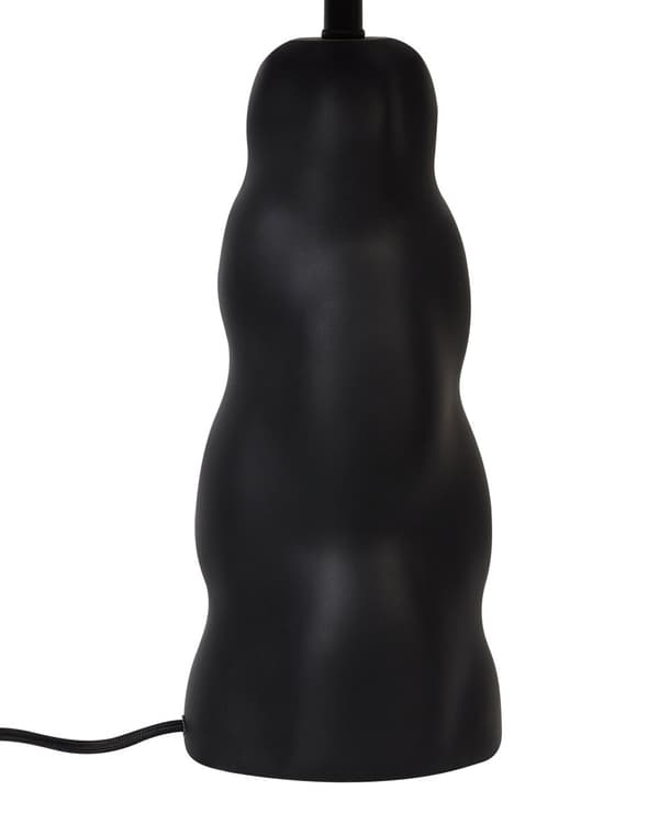 Pöytävalaisin musta 30 x 51 x 30 cm keraaminen poly-pellava sylinterivarjostin hajavalo moderni