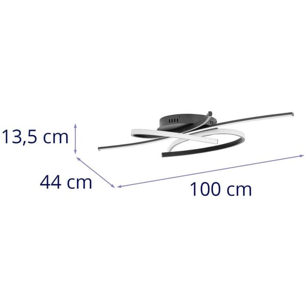 Uniprodo LED-taklampa - 3 sammanflätade linjer - Fjärrkontroll