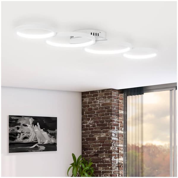 Uniprodo LED-taklampa - 4 cirklar - Fjärrkontroll