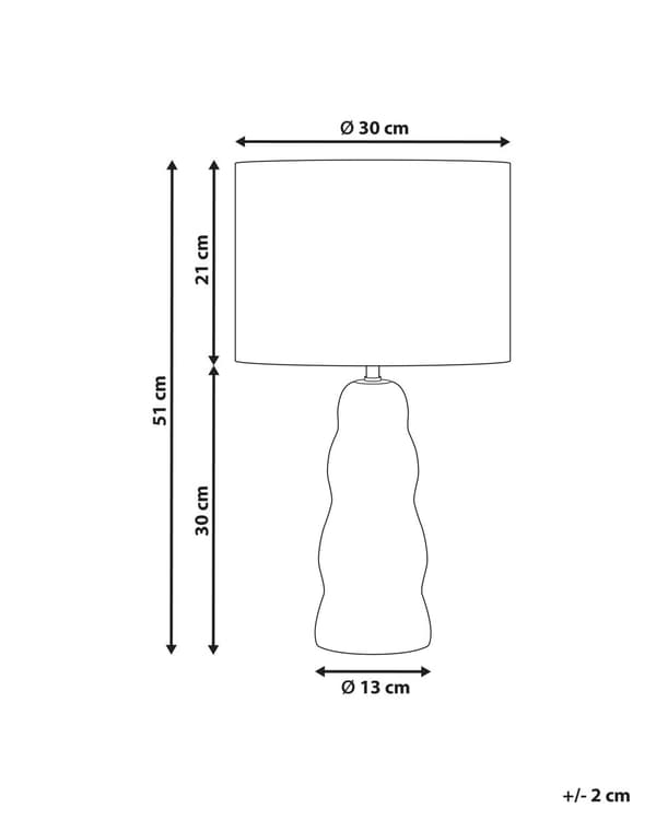Bordlampe Beige Keramik H 51 cm Moderne Natbordslampe med Cylinder Lampeskærm Lampefod Sengelampe Bord Lampe til Natbord