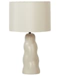 Miniatyrbillede 1 af 9: Bordlampe Beige Keramik H 51 cm Moderne Natbordslampe med Cylinder Lampeskærm Lampefod Sengelampe Bord Lampe til Natbord