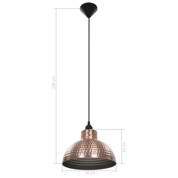 loftlamper halvkugle 2 stk. kobberfarvet