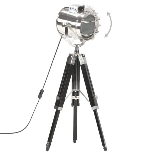 Golvlampa svart massivt mangoträ 69 cm