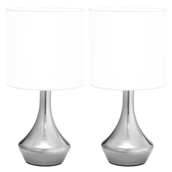 bordlamper 2 stk. touch-knap E14 hvid