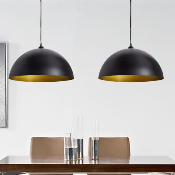loftslampe halvkugle 2 stk. højdejusterbar sort