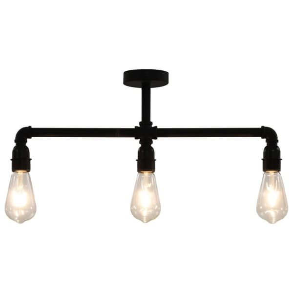 Taklampa svart 3 x E27-lampor