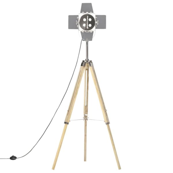 Golvlampa massivt mangoträ 140 cm