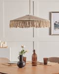 Miniatyrbilde 4 av 8: Anheng Tassel Lampe Hvit Papir Tau Håndvevde Frynser Bohemian Stil Lys