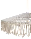 Miniatyrbilde 6 av 8: Anheng Tassel Lampe Hvit Papir Tau Håndvevde Frynser Bohemian Stil Lys