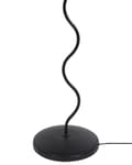 Miniatyrbilde 7 av 10: Gulvlampe med svart og hvit metallsokkel Plissert lampeskjerm i plast Vintage Retro-stil