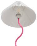 Miniatyrbilde 6 av 10: Gulvlampe med rosa og hvit metallsokkel Plissert lampeskjerm i plast Vintage Retro-stil