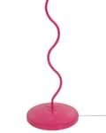 Miniatyrbilde 7 av 10: Gulvlampe med rosa og hvit metallsokkel Plissert lampeskjerm i plast Vintage Retro-stil