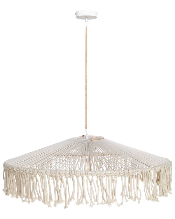 Riippuvalaisin beige paperinaru käsin punottu boho tyyli