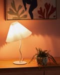 Miniatyrbilde 2 av 9: Bordlampe Hvit Metallsokkel Syntetisk Skjerm Moderne Minimalistisk design Stue Soverom