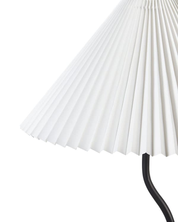 Gulvlampe sort/hvid metal syntetisk skærm vintage retro stil