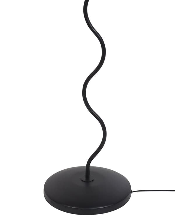 Gulvlampe sort/hvid metal syntetisk skærm vintage retro stil