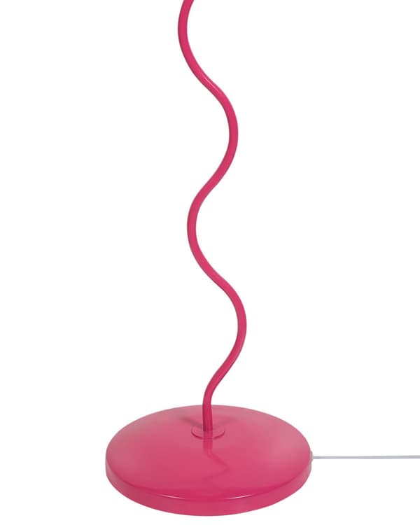 Gulvlampe pink/hvid metal syntetisk skærm vintage retro stil