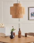 Miniatyrbillede 4 af 8: Pendellampe naturfarve palmeblad naturlig boho-stil