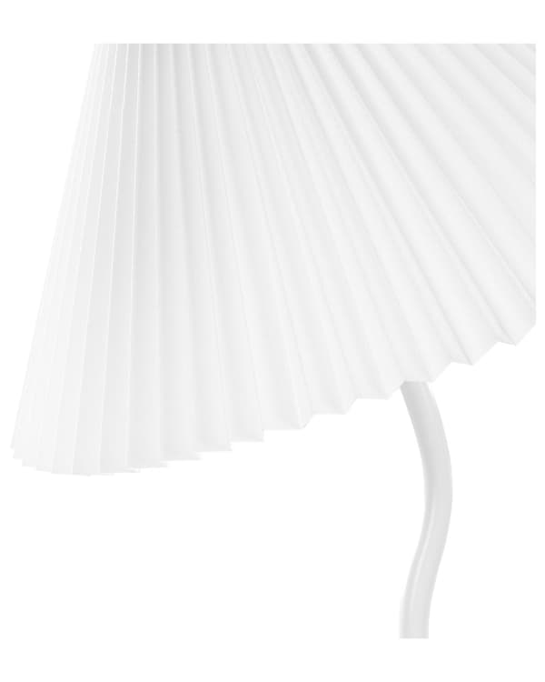 Bordlampe hvid 48 cm jern plast krympet kegle lampeskærm håndlavet moderne
