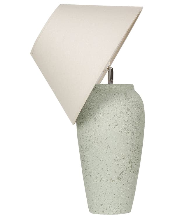 Bordlampe off-white 57 cm keramisk hør justerbar keglelampe håndlavet moderne