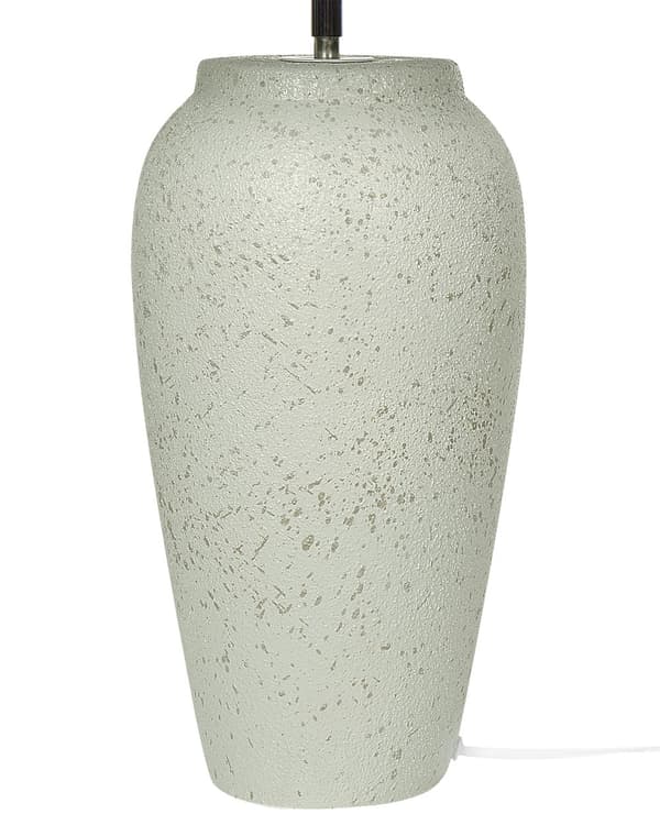 Bordlampe off-white 57 cm keramisk hør justerbar keglelampe håndlavet moderne