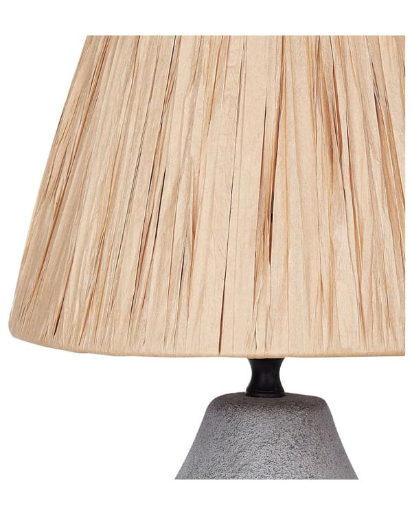 Bordlampe Grå Keramik H 31 cm sæt af 2 Moderne Natbordslamper med Papir Lampeskærm Sengelampe Bord Lampe til Natbord