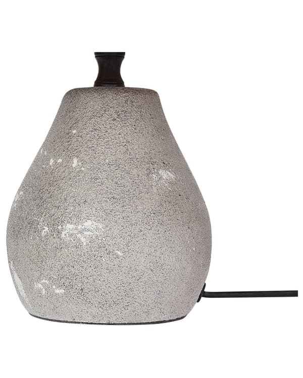 Bordlampe Grå Keramik H 31 cm sæt af 2 Moderne Natbordslamper med Papir Lampeskærm Sengelampe Bord Lampe til Natbord