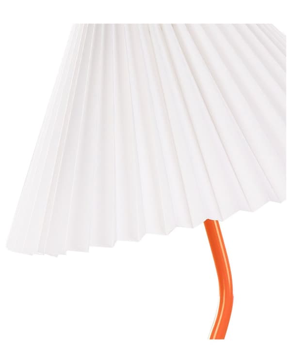 Bordlampe orange 48 cm jern plast krympet kegle lampe håndlavet moderne
