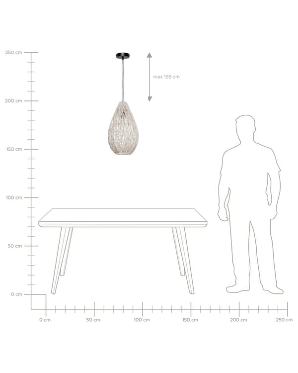 Riippuvalaisin beige 31 x 253 cm puuvilla rauta käsintehty verkkovarjostin hajavalo boho