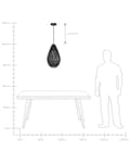 Pikkukuva 8 / 8: Riippuvalaisin musta 31 x 253 cm puuvilla rauta käsintehty verkkovarjostin hajavalo boho
