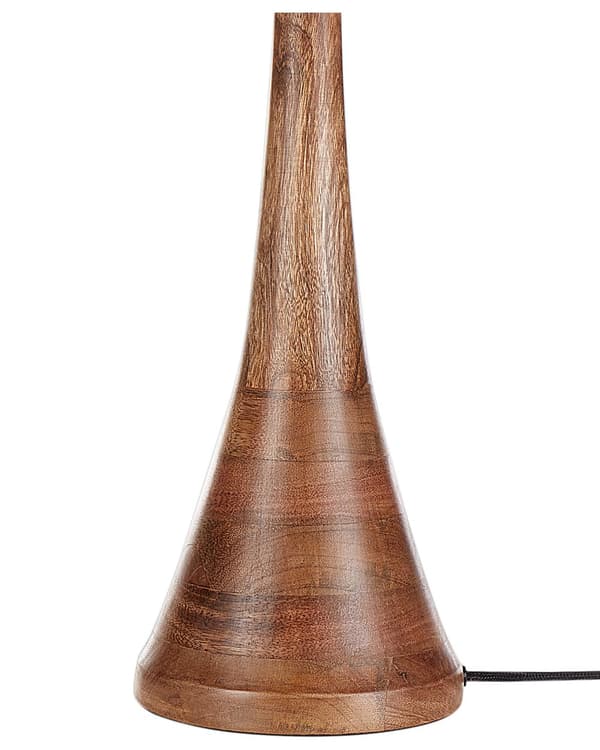 Pöytävalaisin beige tumma 22 x 47 cm puuvilla mangopuu sylinterivarjostin käsintehty moderni