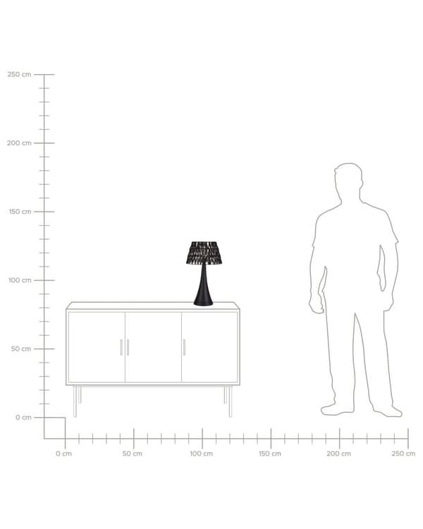 Bordlampe Svart bomullsskjerm Mangotresokkel Metallramme Enkelt lys Moderne design Hjemmetilbehør Stue