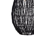 Miniatyrbilde 6 av 8: Pendellampe Svart bomullstau med burskjerm Japandi Hengende lampe Natural stil