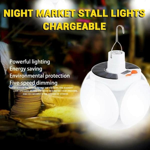 Solar Camping Lanterna Lampa Tält Uppladdningsbar Fjärrkontroll