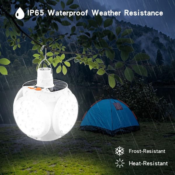 Solar Camping Lanterna Lampa Tält Uppladdningsbar Fjärrkontroll
